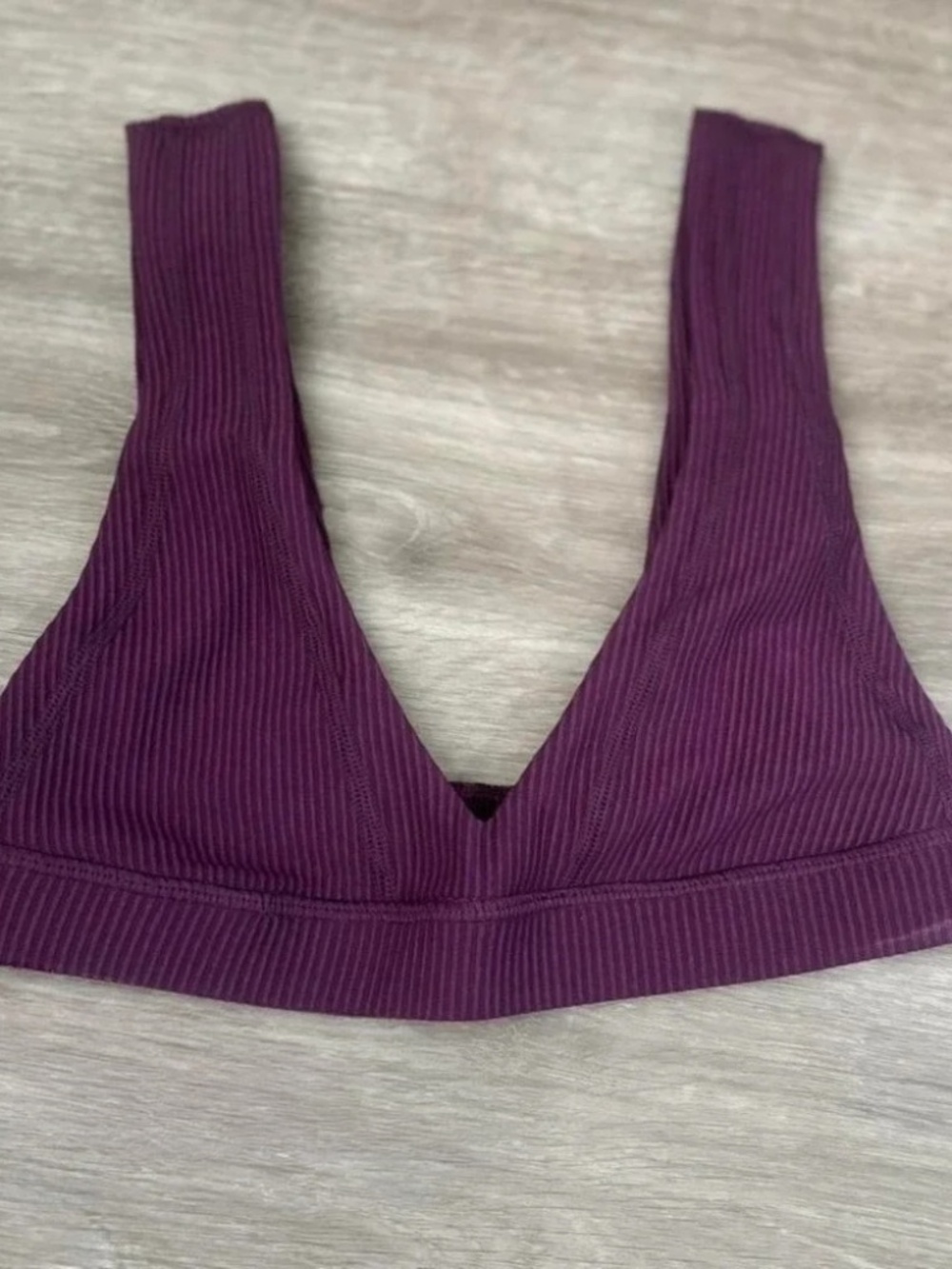 For Love And Lemons Eva Bralette - Knit Ribbed Purple